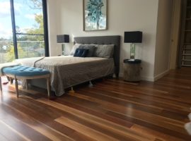 HydroPro Timber in spotted gum installed in a bedroom