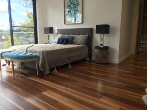 HydroPro Timber in spotted gum installed in a bedroom