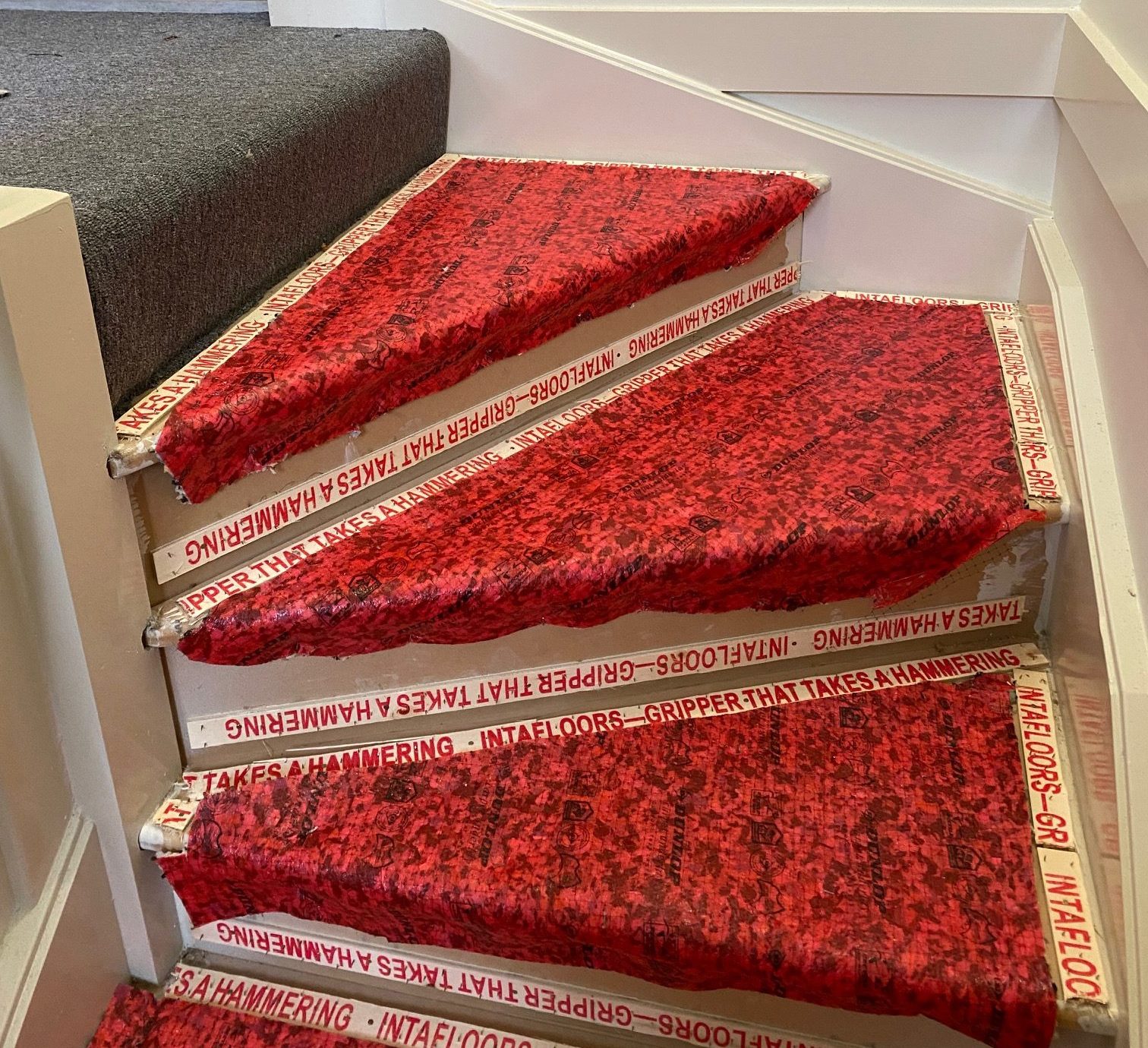 8mm Thick Carpet Underlay On Stairs