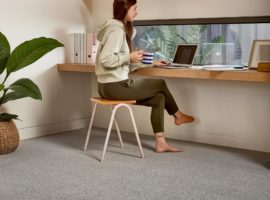 Nylon carpet laid in a study area.